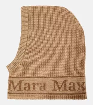 Шерстяная лыжная маска с логотипом Gong Max Mara, коричневый