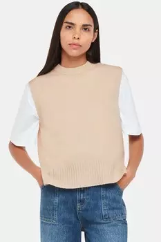 Шерстяная майка без рукавов Whistles, бежевый