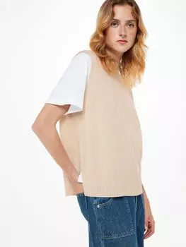 Шерстяная майка Whistles с V-образным вырезом, цвет слоновой кости