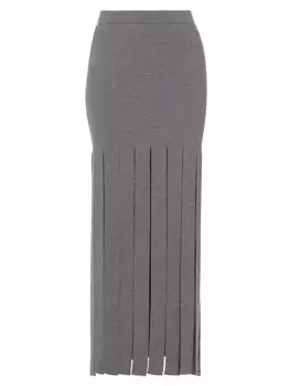 Шерстяная макси-юбка Streamer Michael Kors Collection, цвет banker melange