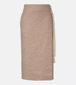 Шерстяная миди-юбка с добавлением других материалов Jil Sander, Ginger