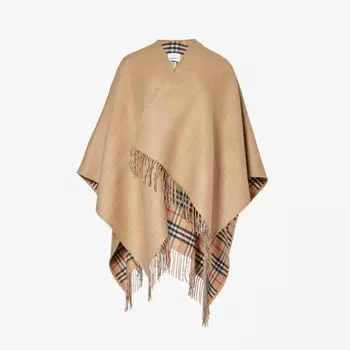 Шерстяная накидка в клетку vintage check Burberry, бежевый