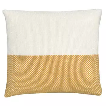 Шерстяная подушка праздничная желто-кремовая квадратная 45х45 Malagoon, желтый/кремовый