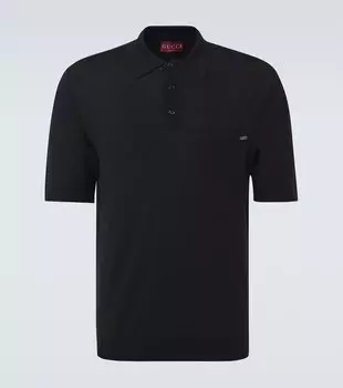 Шерстяная поло с логотипом Gucci, Black/White