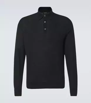 Шерстяная поло Zegna, Black Solid