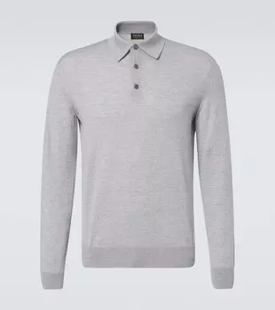 Шерстяная поло Zegna, Grey Melange