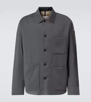 Шерстяная пуховая рубашка с добавлением синтетики Moncler, Dark Gray Melange