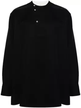 Шерстяная рубашка асимметричного кроя OAMC, черный