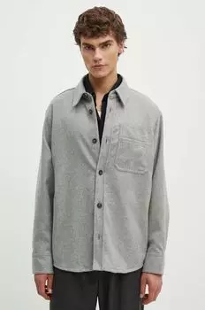 Шерстяная рубашка Basile Brodee Poitrine Surchemise A.P.C., серый