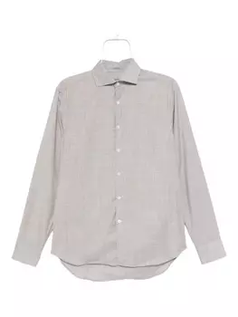 Шерстяная рубашка Canali Oxford, серый