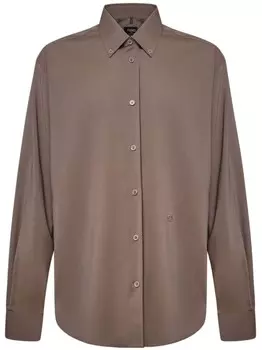 Шерстяная рубашка FENDI, коричневый