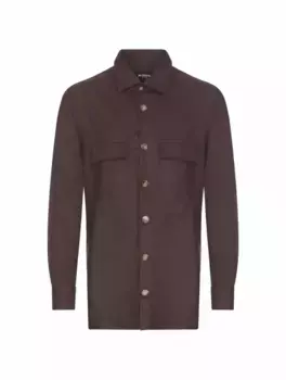 Шерстяная рубашка Kiton, коричневый