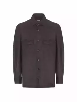 Шерстяная рубашка Kiton, серый