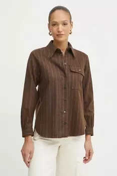 Шерстяная рубашка Marella, коричневый