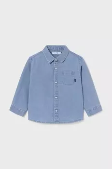 Шерстяная рубашка Mayoral для новорожденных, синий