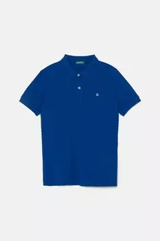Шерстяная рубашка-поло для мальчиков United Colors of Benetton, синий
