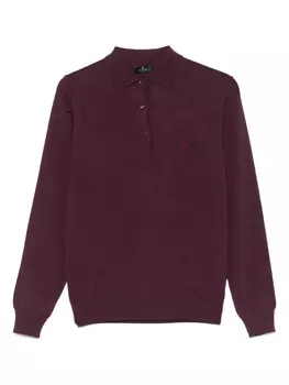 Шерстяная рубашка-поло ETRO, фиолетовый