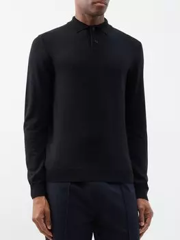 Шерстяная рубашка-поло jerry с длинными рукавами A.P.C., черный