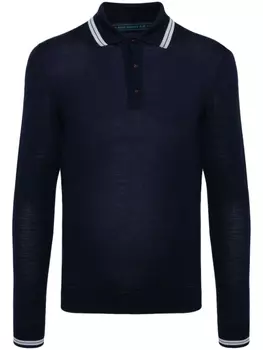 Шерстяная рубашка поло Kiton, синий