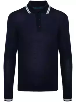 Шерстяная рубашка поло Kiton, синий