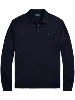 Шерстяная рубашка поло с длинными рукавами POLO RALPH LAUREN, синий