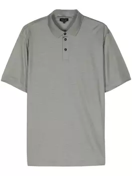 Шерстяная рубашка-поло с короткими рукавами Giorgio Armani, зеленая