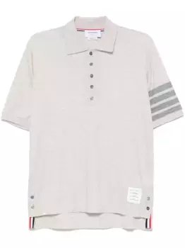 Шерстяная рубашка поло с полосками 4-Bar THOM BROWNE, серый