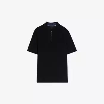 Шерстяная рубашка-поло Tohall с полумолнией Ted Baker, темно-синий