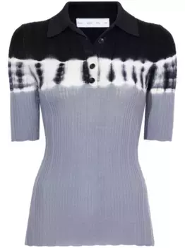 Шерстяная рубашка поло в двух тонах Proenza Schouler White Label, черный