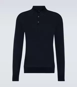 Шерстяная рубашка-поло Zegna, синий