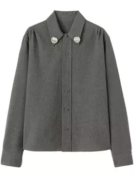 Шерстяная рубашка с эффектом металлик Jil Sander, серый