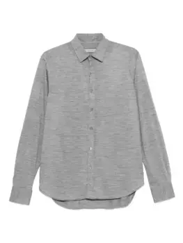 Шерстяная рубашка с длинными рукавами Canali, серый