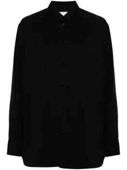 Шерстяная рубашка с длинными рукавами JIL SANDER, черный