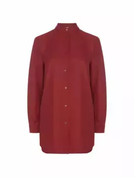 Шерстяная рубашка с логотипом AGNONA, бордовый