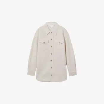 Шерстяная рубашка с накладными карманами Reiss x 100 ciels dakota Reiss, бежевый