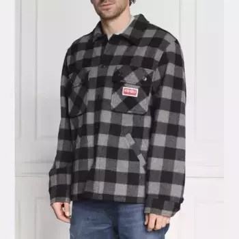 Шерстяная рубашка стандартного кроя Kenzo, серый