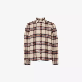 Шерстяная рубашка стандартного кроя в клетку с начесом Peregrine, цвет oakham check