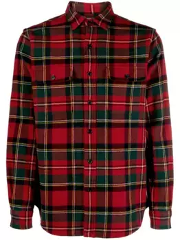 Шерстяная рубашка в клетку тартан POLO RALPH LAUREN, красный