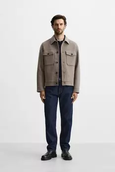 Шерстяная рубашка ZARA, норка