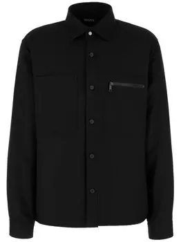 Шерстяная рубашка Zegna, черный