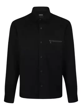 Шерстяная рубашка Zegna, черный