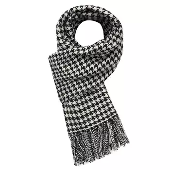 Шерстяная шаль Deep Breath с узором «гусиные лапки», карамель