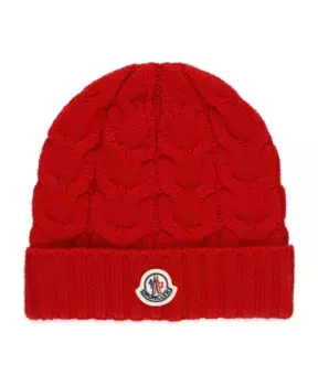 Шерстяная шапка бини для мальчика Moncler, красный