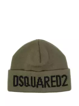 Шерстяная шапка-бини DSQUARED2, зеленый