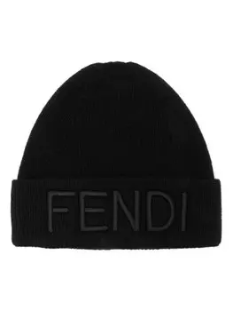 Шерстяная шапка-бини FENDI, черный