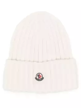 Шерстяная шапка бини MONCLER, белый