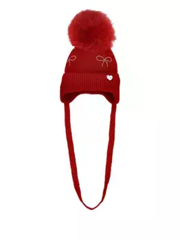 Шерстяная шапка бини Monnalisa, красный