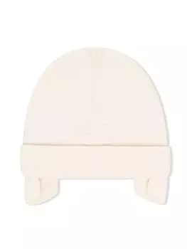 Шерстяная шапка бини с логотипом Gucci Kids, бежевый