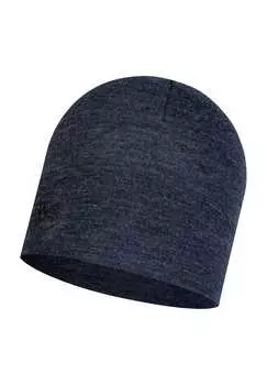 Шерстяная шапка-бини с меланжевым принтом логотипа Buff, цвет 779- melange night
