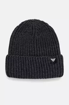 Шерстяная шапка Emporio Armani, серый